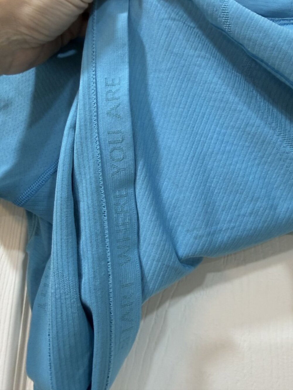 Lululemon Swiftly Tech Short Sleeve Crop Top Blue Size 6 Lightweight Activewear - Picture 4 of 6